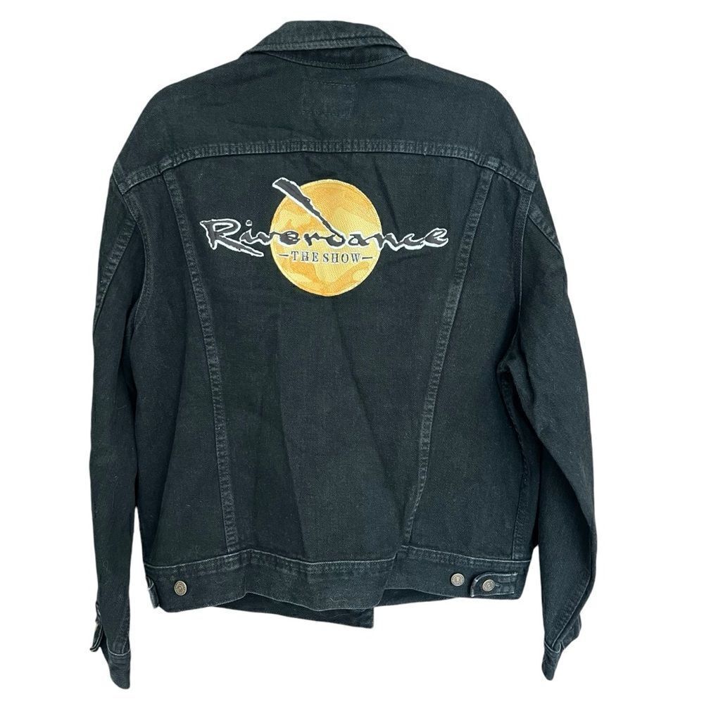 Authentic Riverdance Denim Jacket. Original Crew Jacket. Lee Black Denim Sz L.